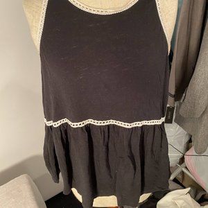 Black and white lace heathered racerback tank